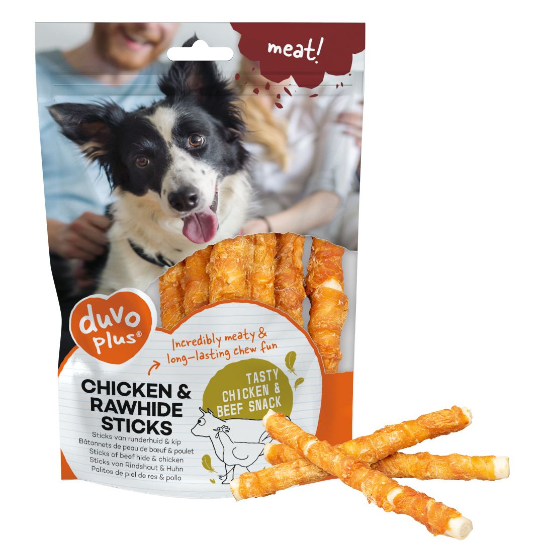 Duvo+ Meat Chicken & Rawhide Sticks Small - 100g