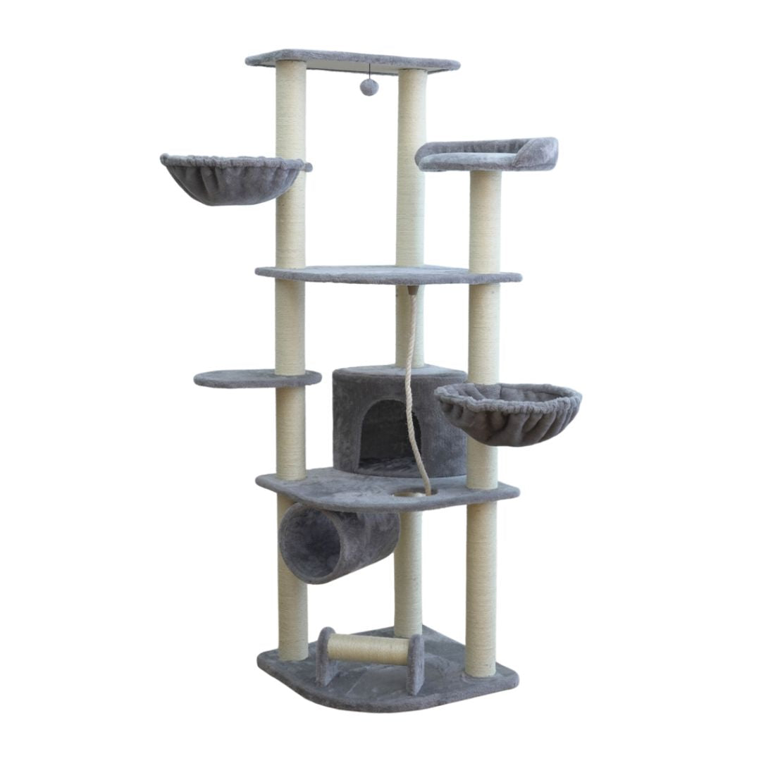 Catry Cat Tower With Scratcher - 55x55x171cm