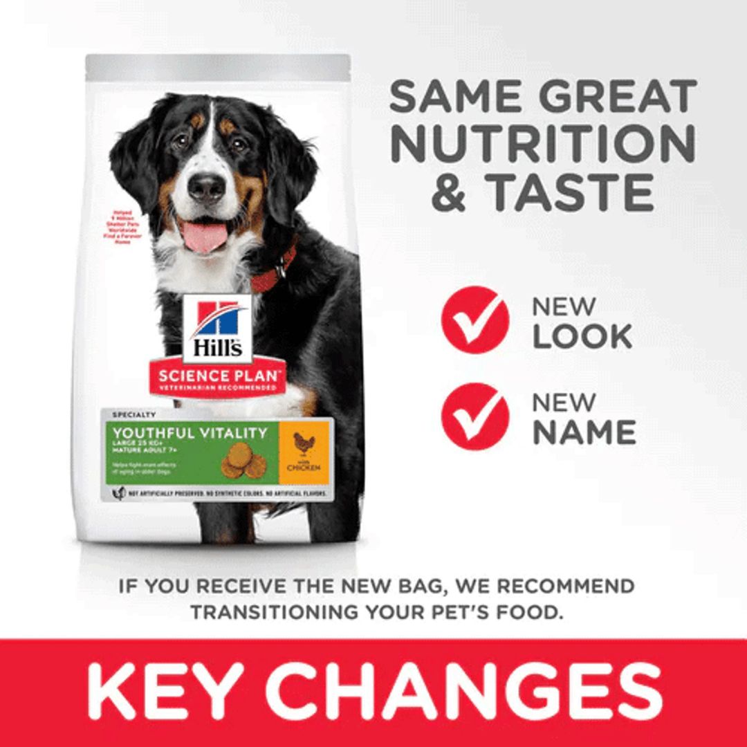 Hills Science Plan dog food package with a dog on a white background