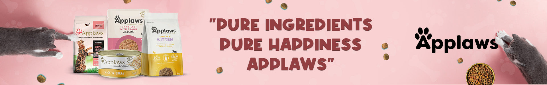 Applaws Cat Food collection featuring natural dry and wet food for cats and kittens — grain-free, high-protein meals made with pure ingredients for healthy and happy cats.