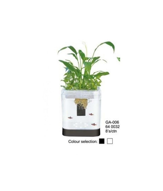Kw Zone Dolphin Aquaphonic Aquarium 5.6L- 21.5Cmx15Cmx25.5Cm[White/Black]