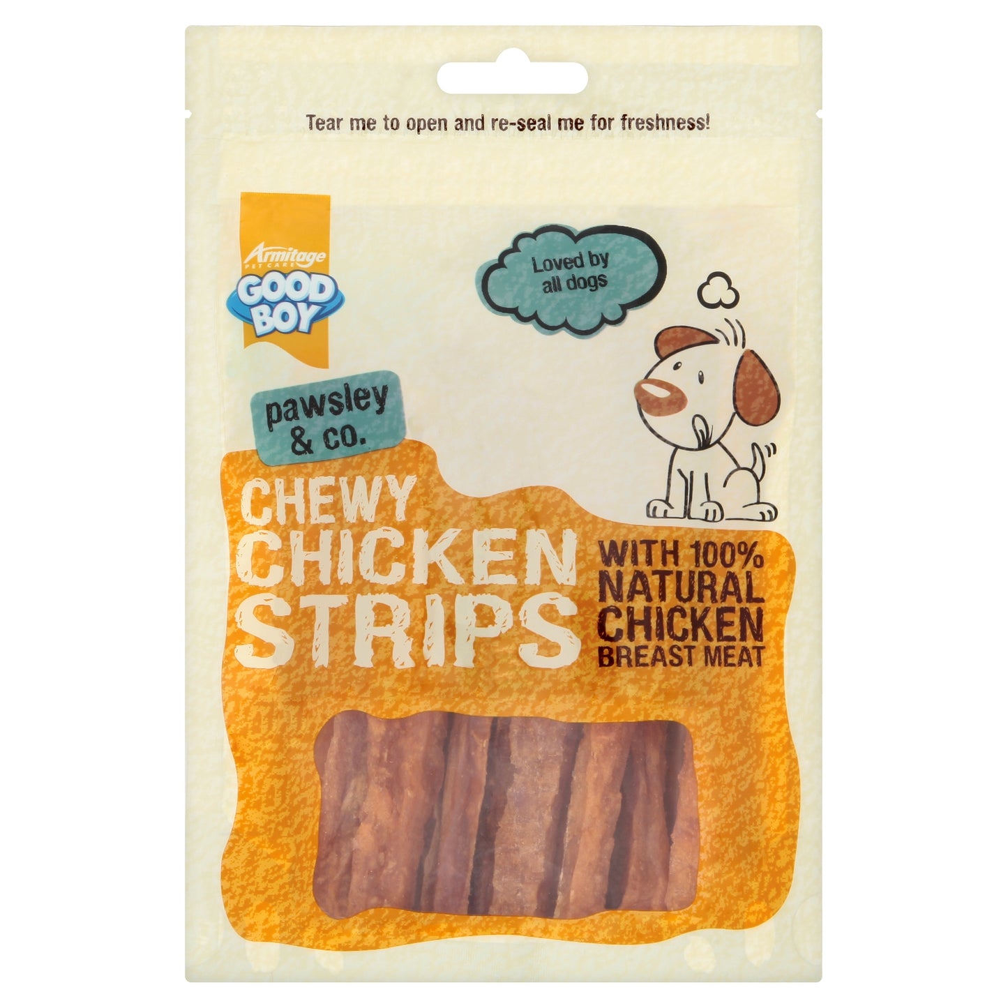 Chewy Chicken Strips Dog Treats ‚100g