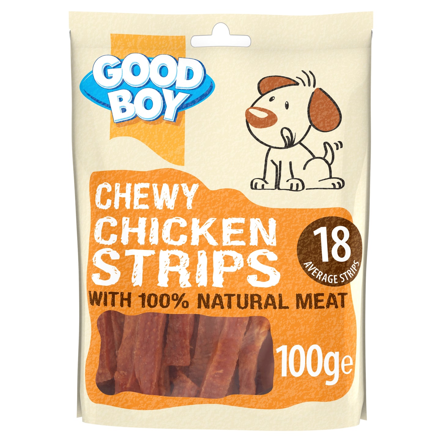 Chewy Chicken Strips Dog Treats ‚100g