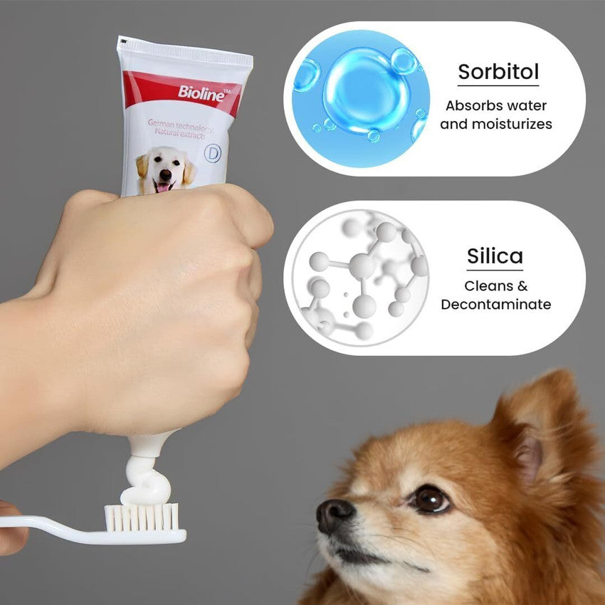 Bioline Pet Toothpaste 100G  Beef Flavor for Dogs & Cats