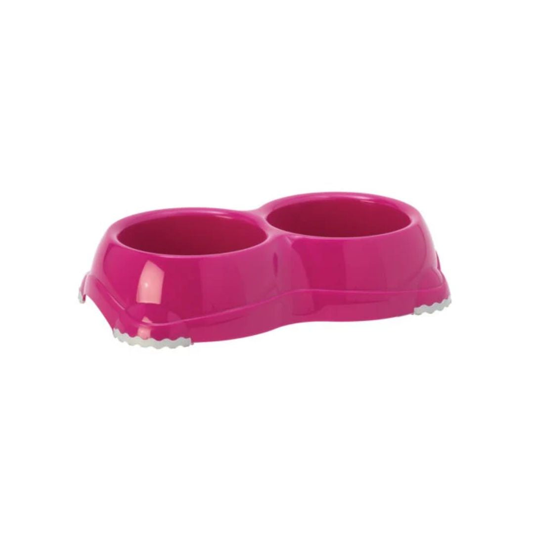 Moderna Double Smarty Cat Bowl – Pink – Size S – Dual Pet Feeder Dish