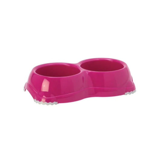 Moderna Double Smarty Cat Bowl – Pink – Size S – Dual Pet Feeder Dish