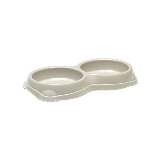 Moderna Double Smarty Cat Bowl – Grey – Size XS – Twin Feeding Bowl for Cats