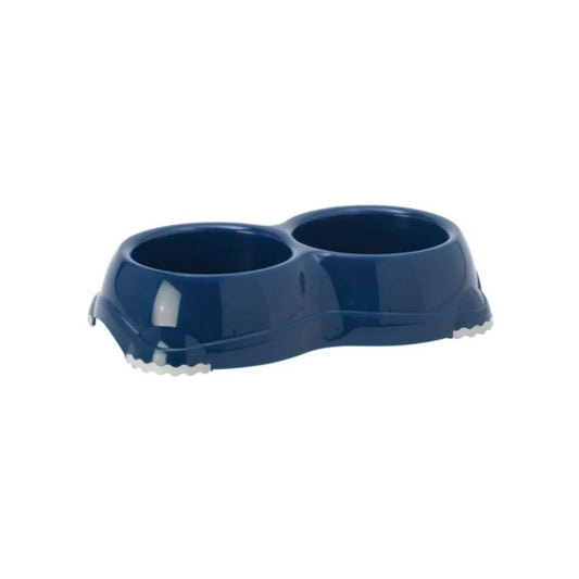 Moderna Double Smarty Cat Bowl – Blue – Size S – Dual Feeding Bowl