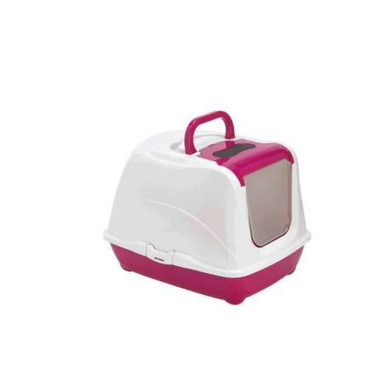 Moderna Flip Cat Litter Box – Pink – Size L – Stylish Hooded Litter Pan for Cats