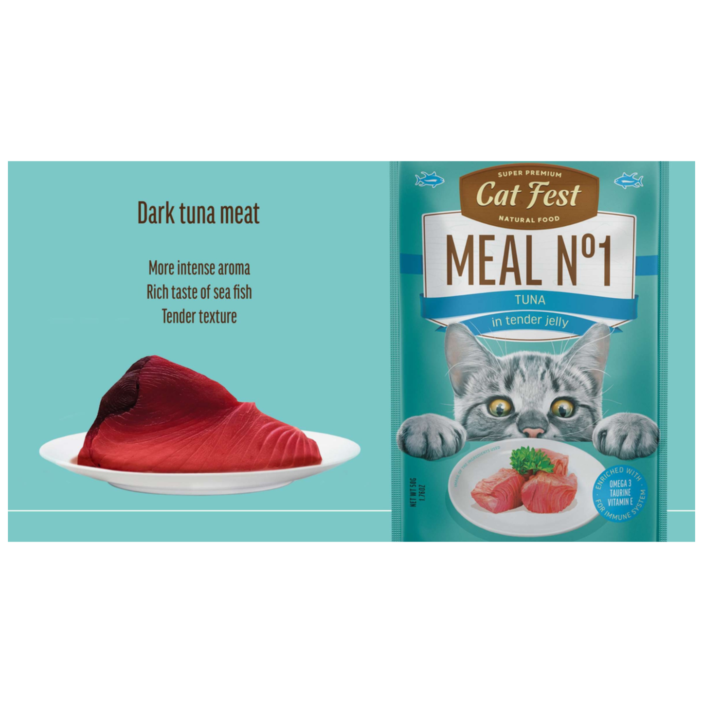 Cat Fest Wet Cat Food in Jelly & Tuna With Chicken - 50g