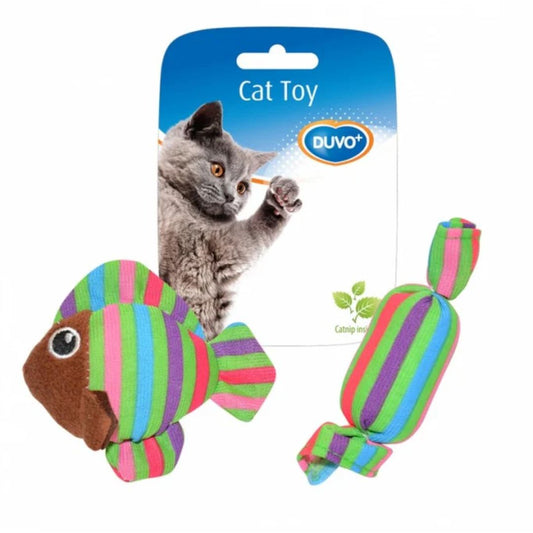 Duvo+ Assortment Fish and Candy – Mixed Colors – Cat Toy – 8.5 x 8 x 2.8 cm