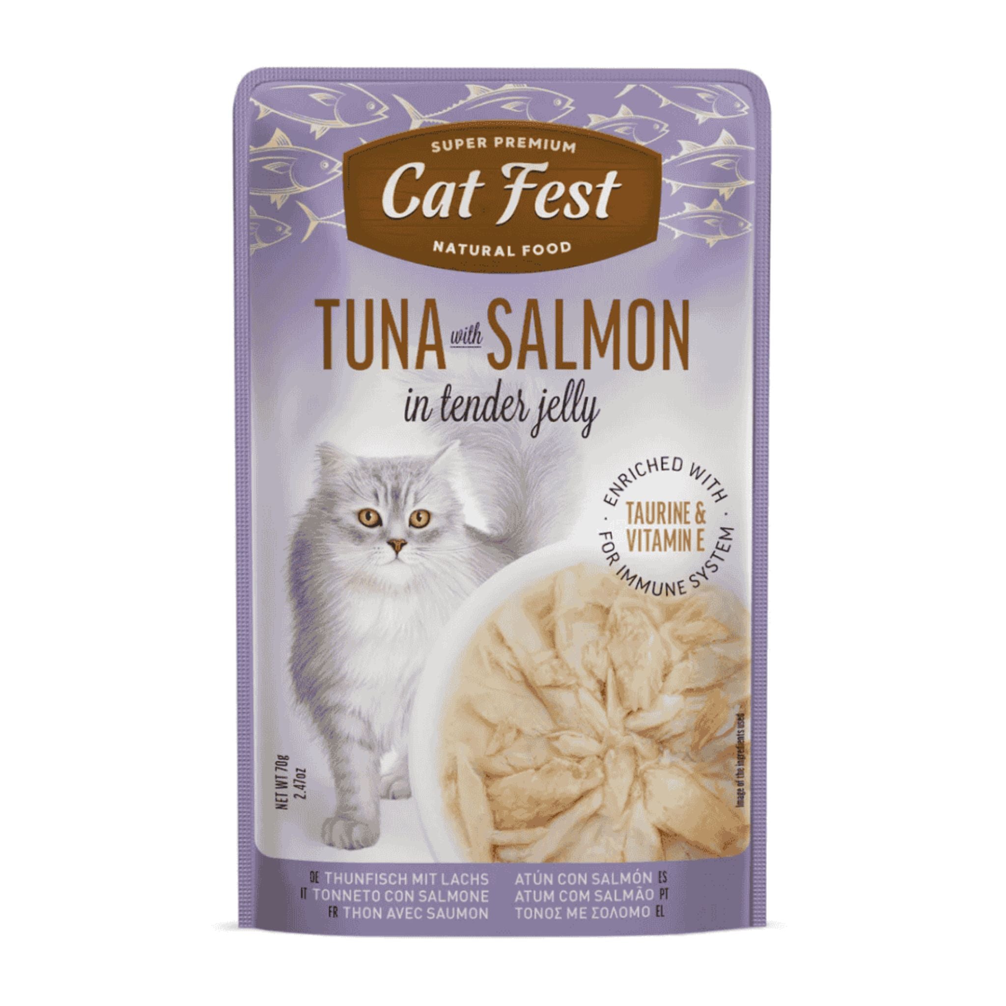 Cat Fest Tuna With Salmon In Tender Jelly For Cats