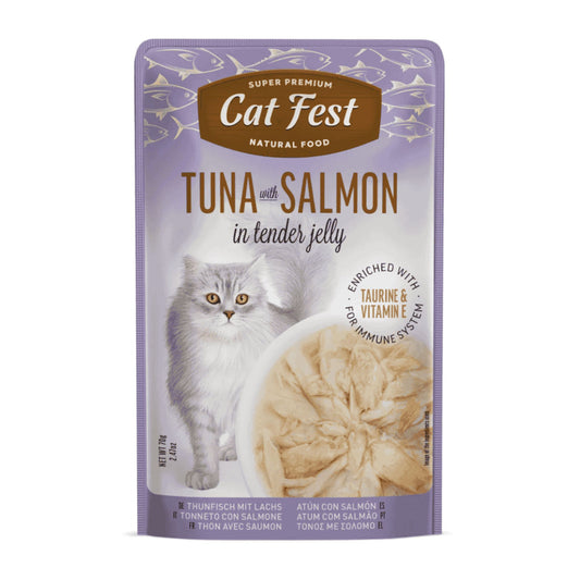 Cat Fest Tuna With Salmon In Tender Jelly For Cats