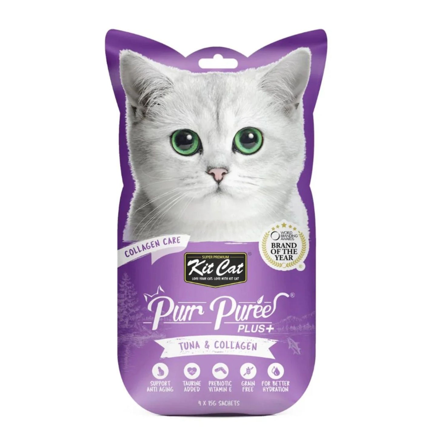 Kit Cat Puree Plus Collagen Care Tuna For Cats 60g