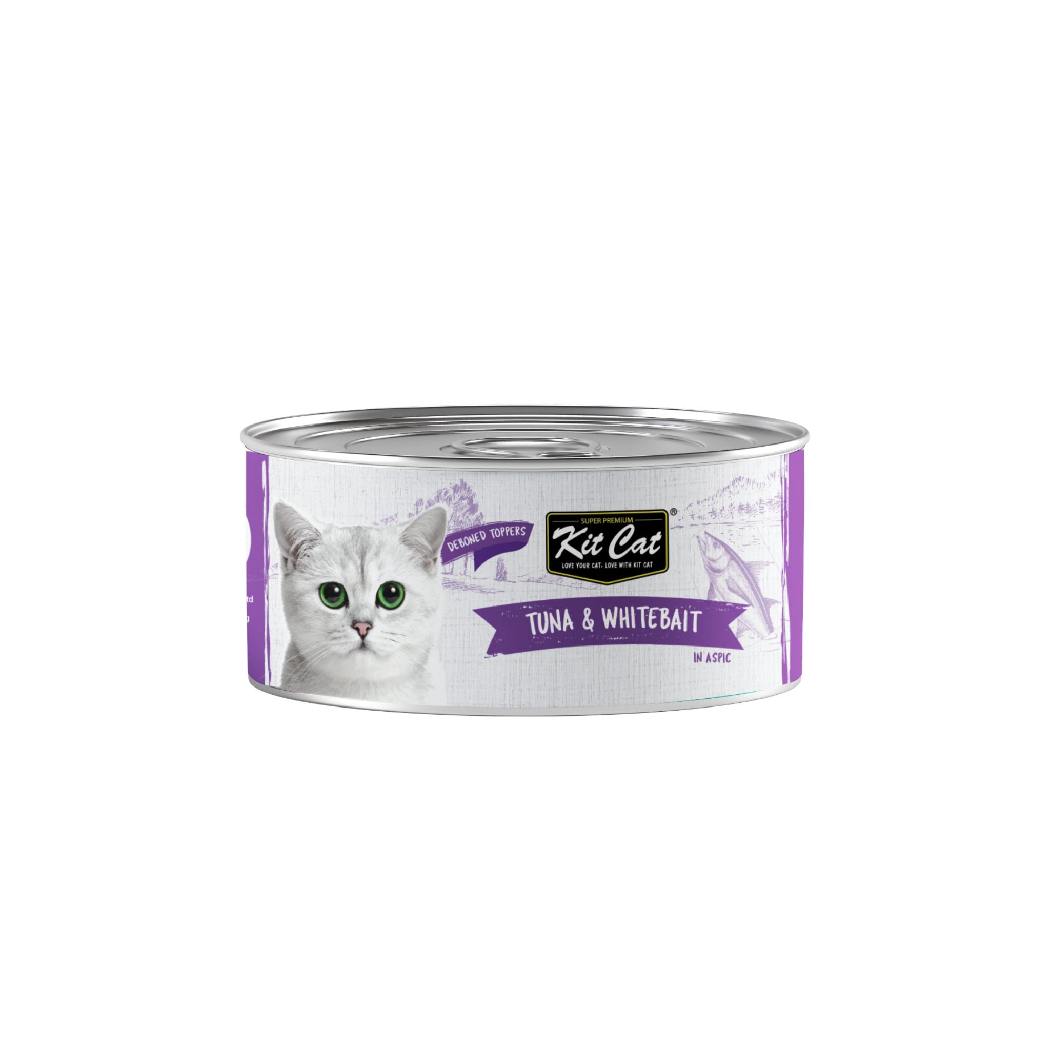 Kit Cat Deboned Tuna & Whitebait Toppers Wet Food For Cat - 80g