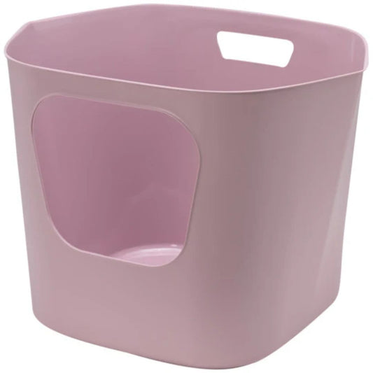 Moderna Lotus Cat Litter Box – Soft Lila – 54.4 x 43.9 x 40.5 cm – Hooded Cat Toilet with Flap Door