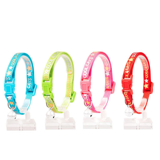 Duvo+ Cat Collar Nylon Mixed Colors With Cool Cats - 20-30cm/10mm