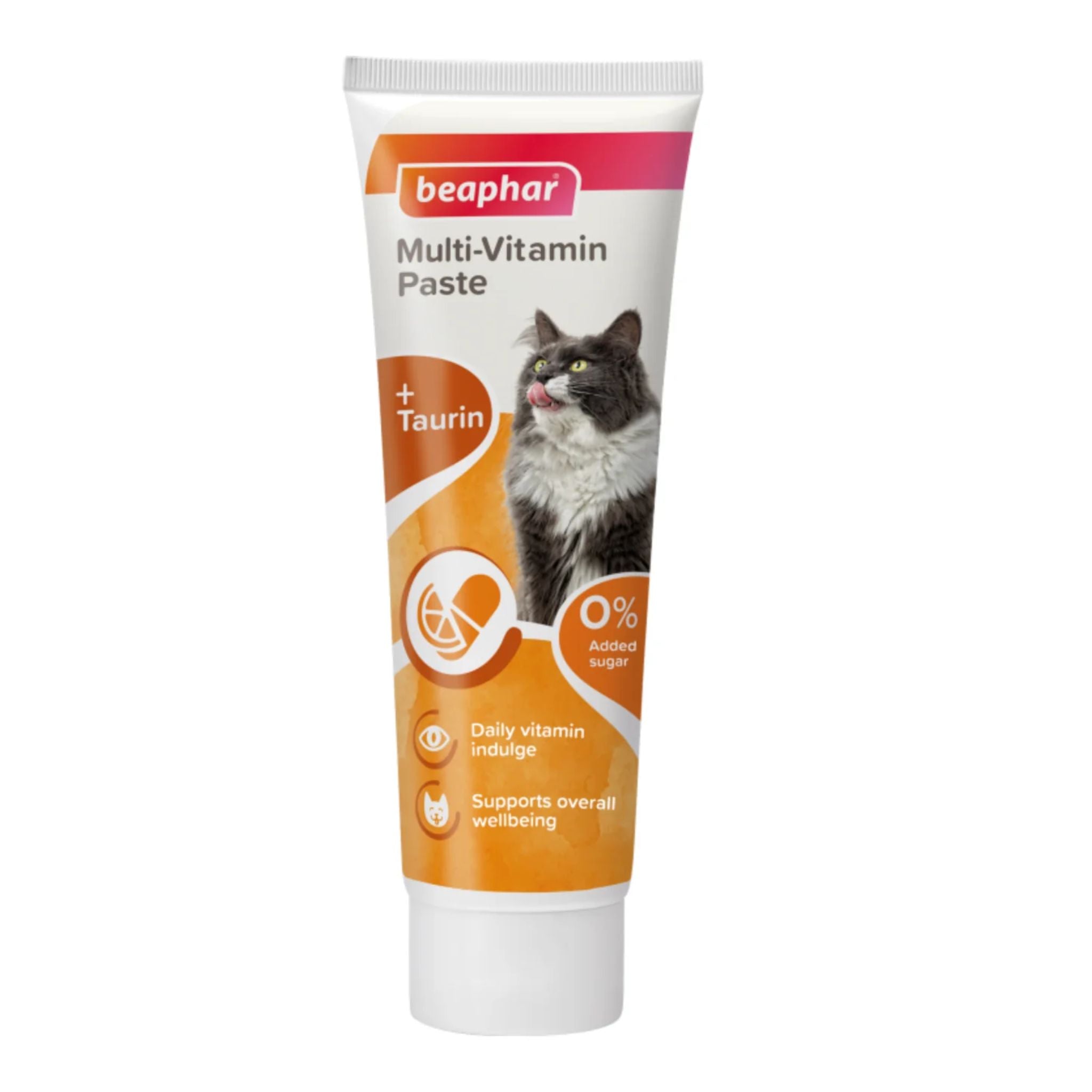 Beaphar Multi-Vitamin Paste tube for cats on a white background