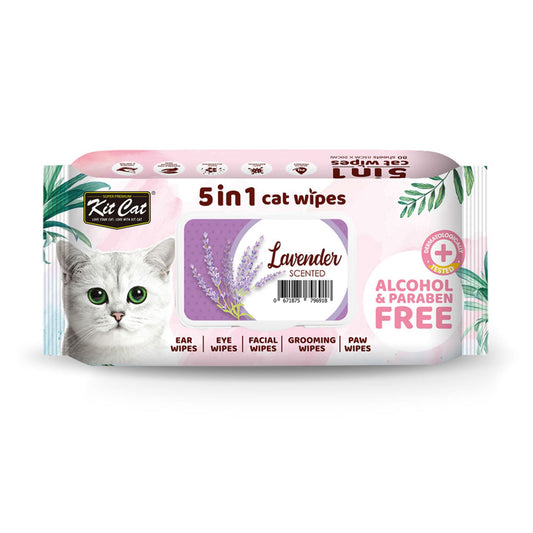 Kit Cat 5 in 1 Lavender Scented Cat Wipes