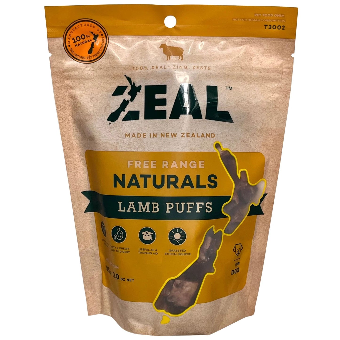 Zeal Naturals Lamb Puffs For Dog - 85g
