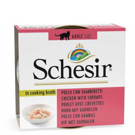 Schesir Broth Cat Can Chicken with Shrimps Wet food 70G