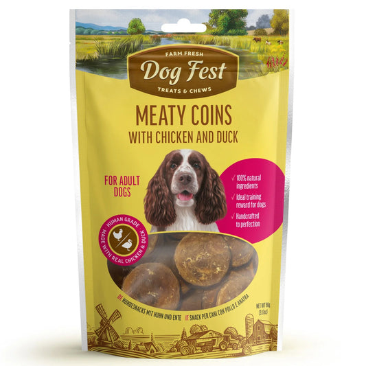 Dog Fest Meaty Coins with Chicken and Duck Rings – 90g