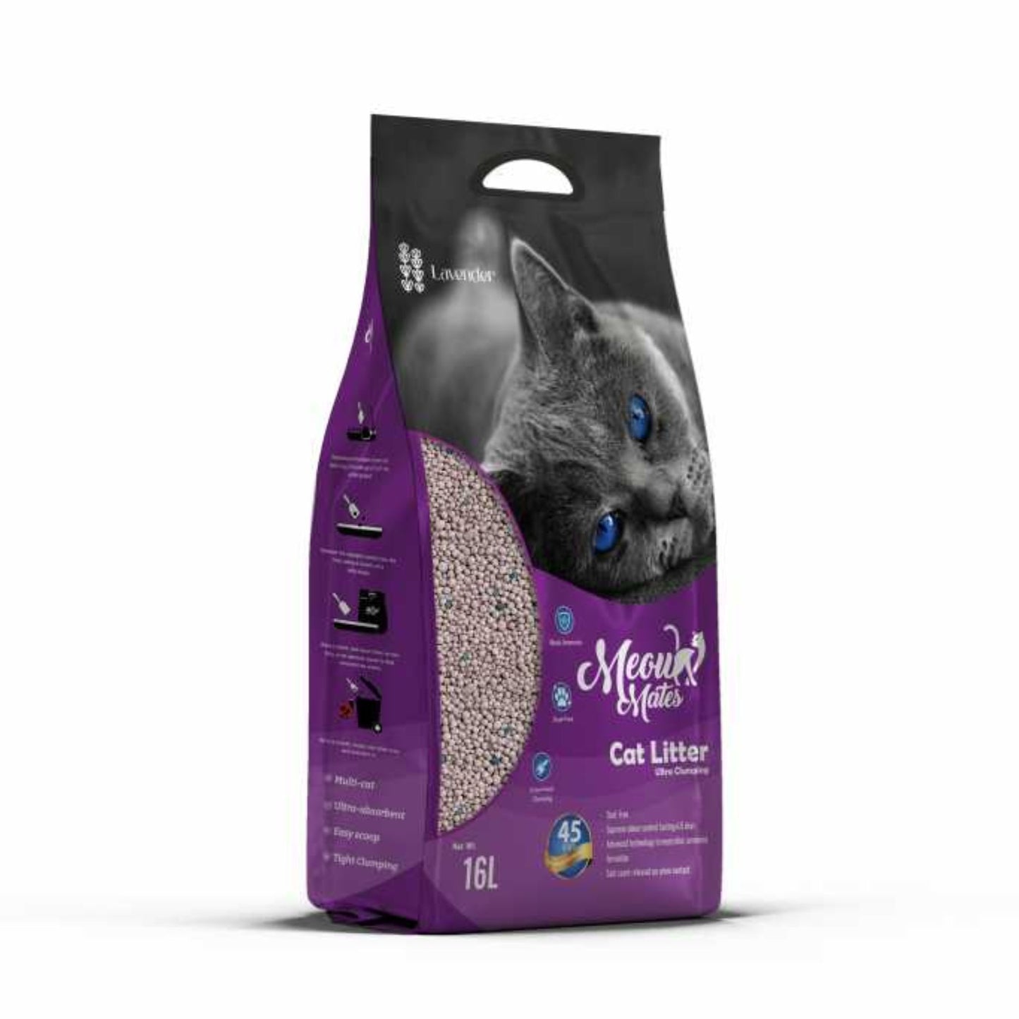 Meow Mates Bentonite Cat Litter Lavender Scent – 16L