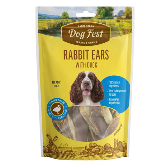 Dog Fest Rabbit Ears with Duck for Adult Dogs – 90g (3.17oz)
