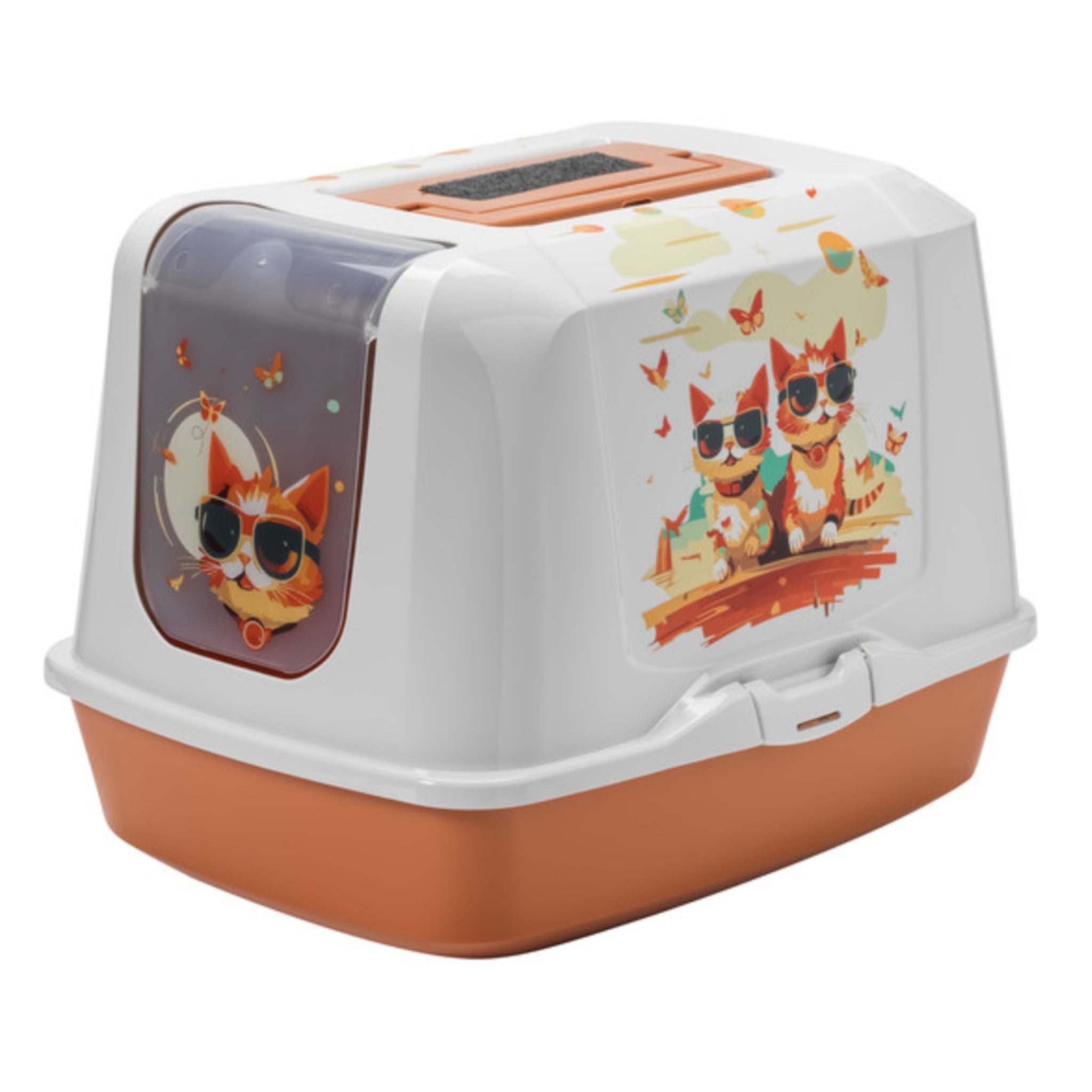 Moderna Trendy Cat Jumbo Indy & Louise Hooded Litter Tray - L57.7xW44.5xH42.4cm