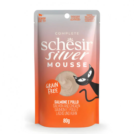 Schesir Silver Senior Cat Mousse Salmon & Chicken 80G