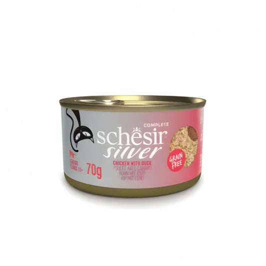 Schesir Silver Senior Cat Fillets Chicken & Duck 70G