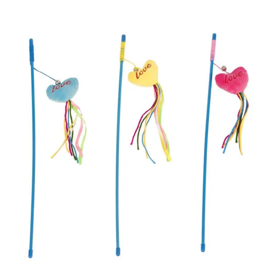 Duvo+ Playing Rod Love with Catnip – Mixed Colors, 53cm Cat Toy