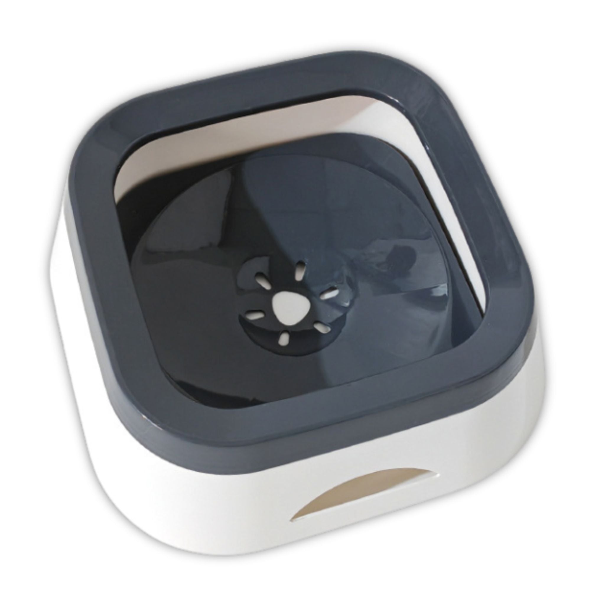 Pado Classic Square Anti Spill Pet Bowl Grey - 21x21x7.8 cm