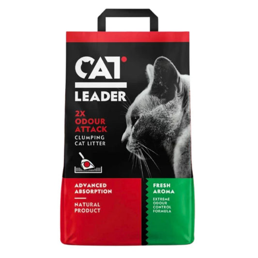 Cat Leader Clumping Cat Litter – 10kg Fresh Scent, 2X Odour Attack