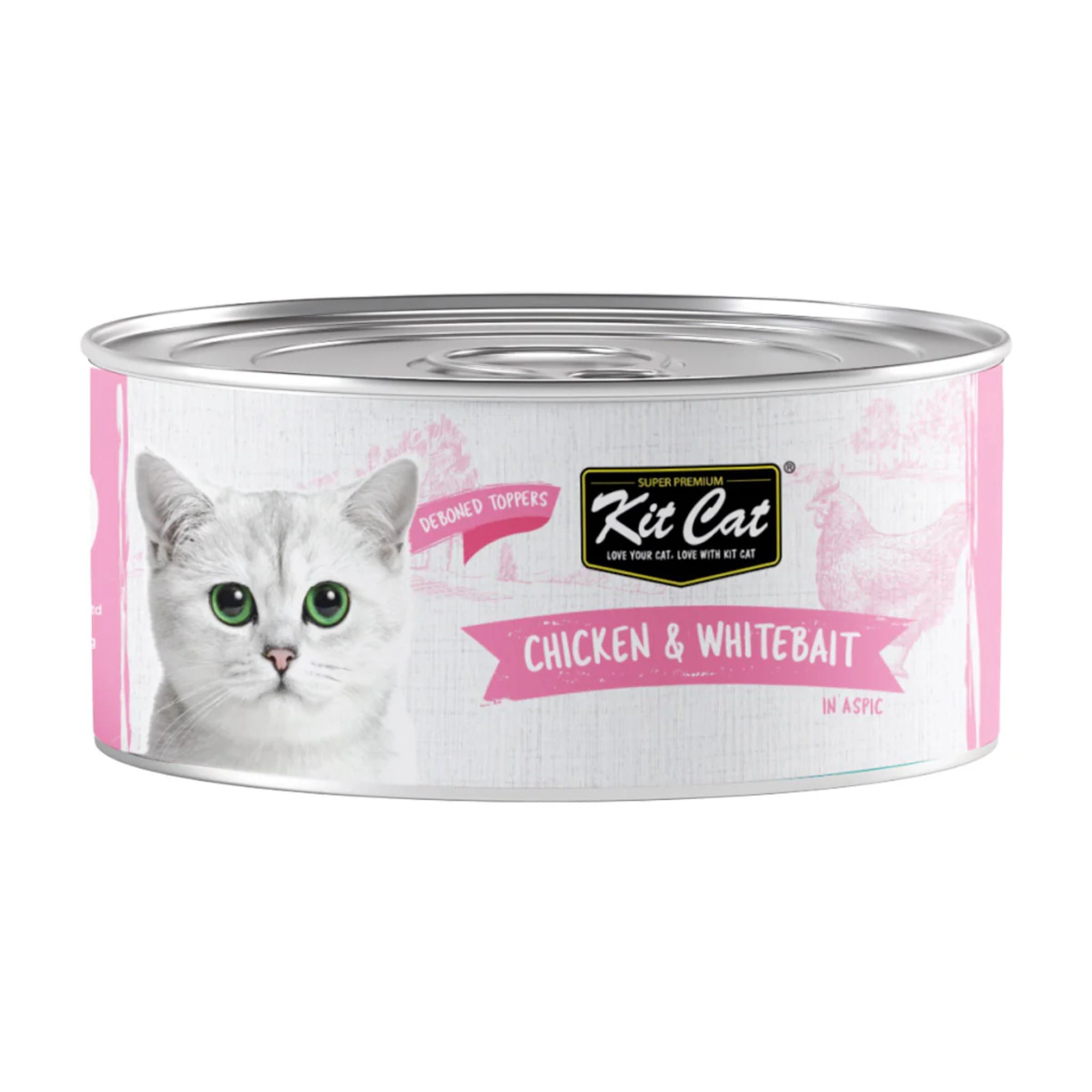 Kit Cat Deboned Chicken & Whitebait Toppers Cat Wet Food - 80g