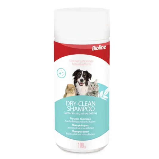 Bioline Dry Clean Shampoo No-Rinse Pet Shampoo for Clean Fur - 100g