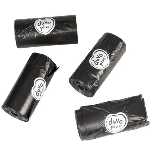 Duvo+ Poo Bags Rolls – Black, 4 x 20 Pcs Waste Bags