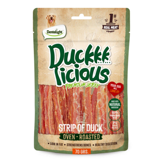 Dentalight Licious Jerky Dog Treats With Duck Strip - 70g