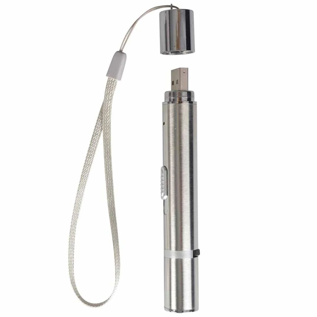 Duvo+ 7-in-1 Laser Cat Toy – Interactive Light Pointer, 11.5cm Silver