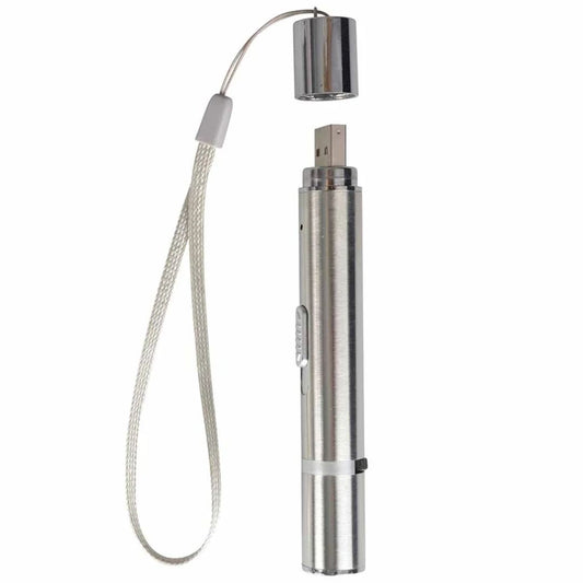 Duvo+ 7-in-1 Laser Cat Toy – Interactive Light Pointer, 11.5cm Silver