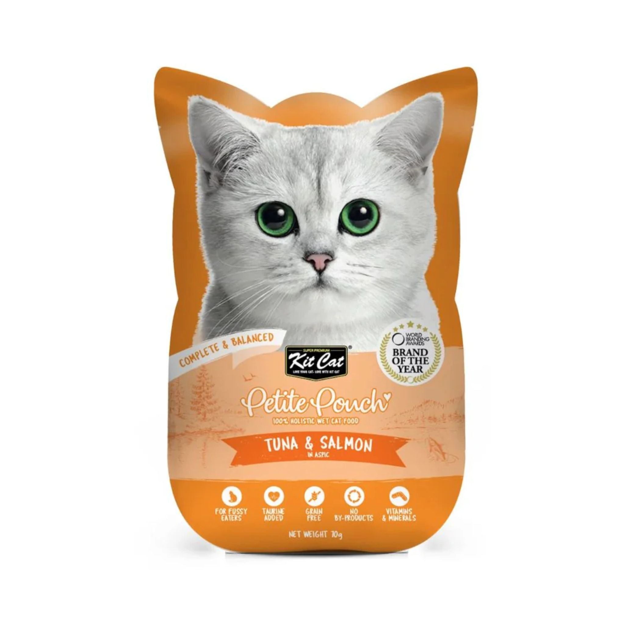 Kit Cat Petite Pouch - Tuna & Salmon In Aspic Wet Cat Food 70G