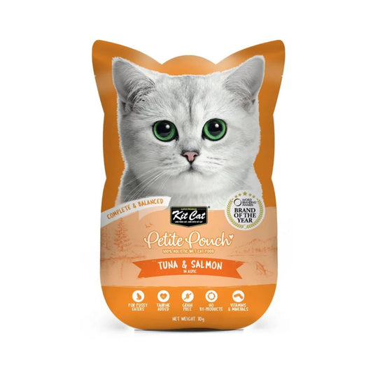 Kit Cat Petite Pouch - Tuna & Salmon In Aspic Wet Cat Food 70G