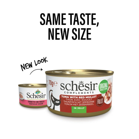 Schesir Complements Cat Wet Food in Jelly Can- Tuna With Red Mullet 70g