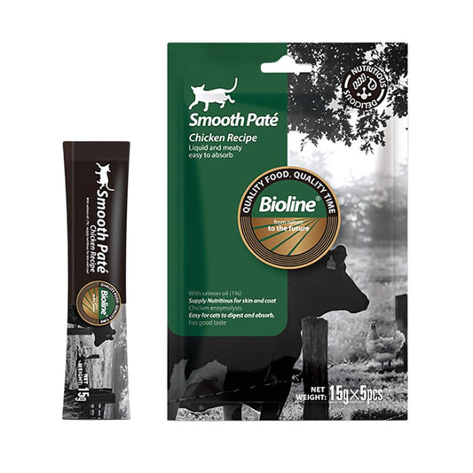 Bioline Natural Feast Smooth Pate Chicken Recipe (15gx5 Pcs) Cat Food