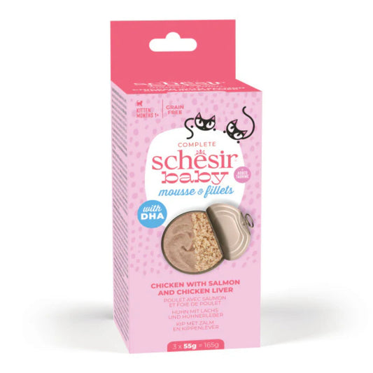 Schesir Baby Mousse & Fillet Chicken Salmon & Chicken Liver 165G