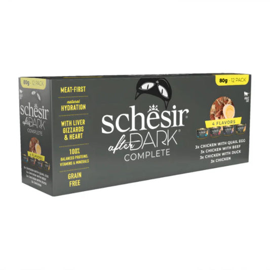 Schesir After Dark Wholefood In Broth Cat Wet Food Variety Pack 12x80g