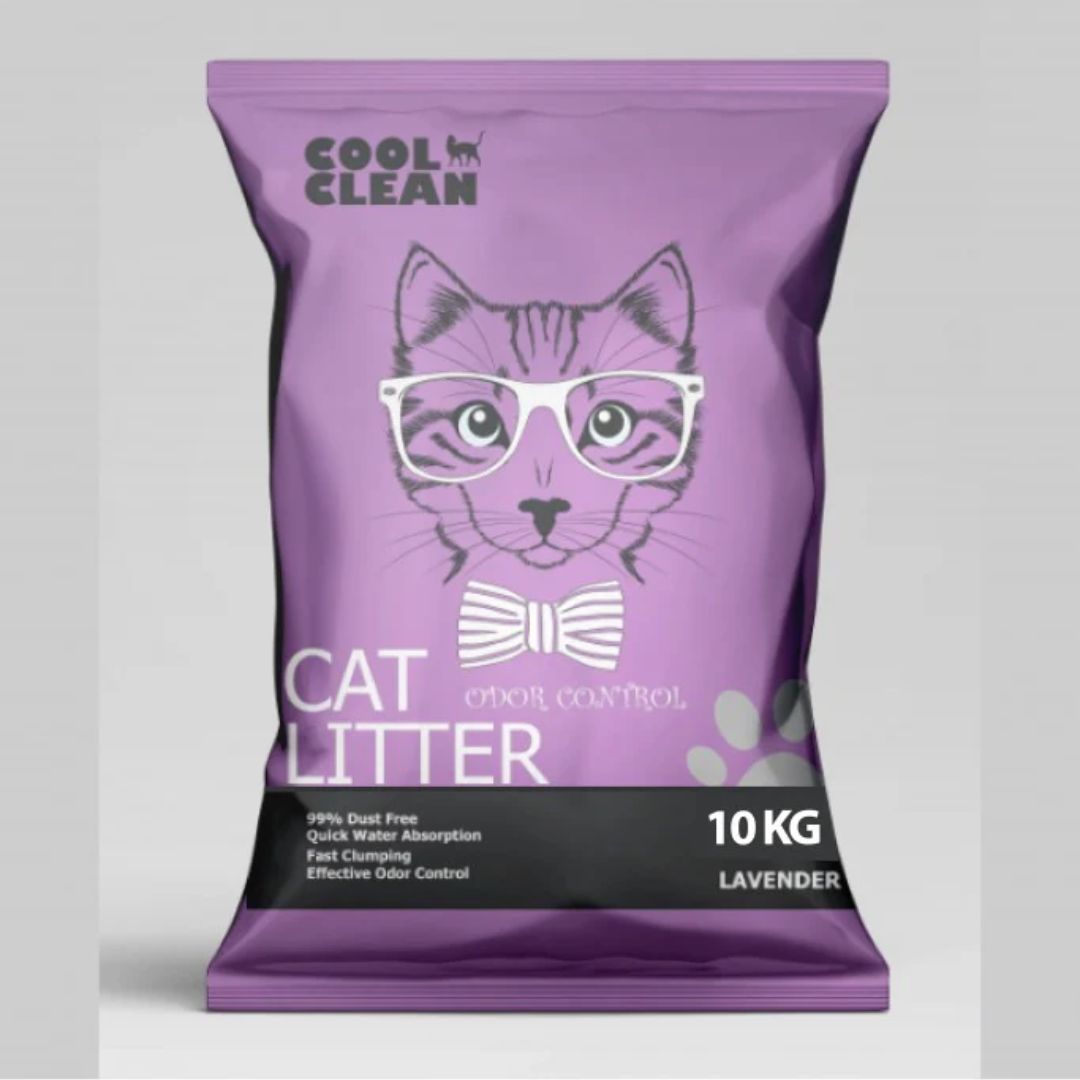 Cool Clean Clumping Cat Litter – Lavender Scent 10kg Odor Block