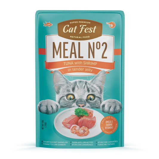 Cat Fest Meal Wet Cat Food in Jelly & Tuna With Shrimp - 50g