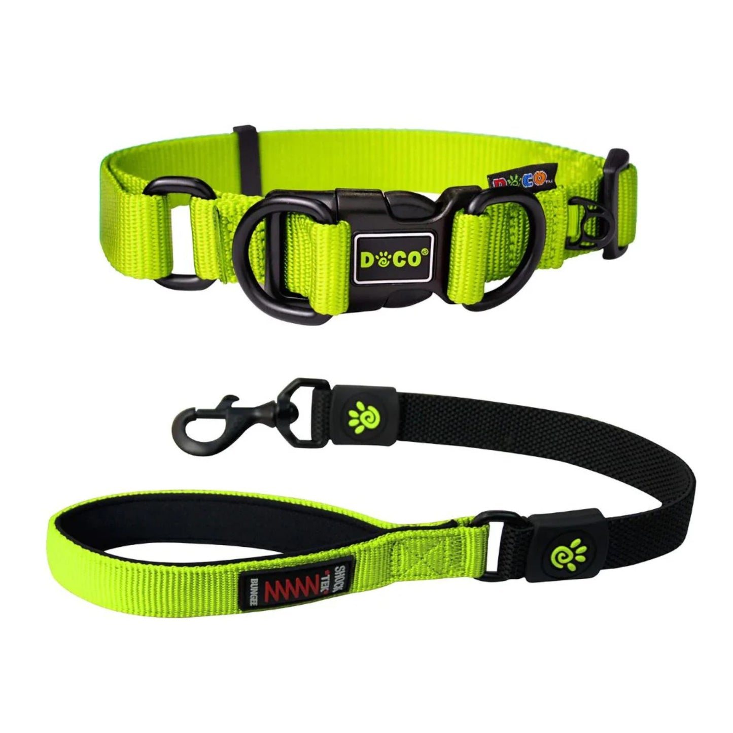 Doco Double D (Dd) - Ring Nylon Collar Color Green Sizes - L