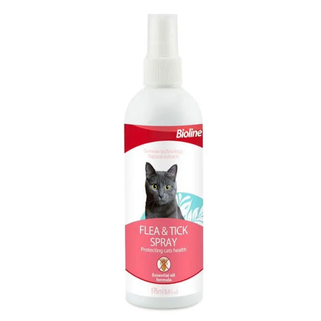 Bioline Flea & Tick Spray for Cats 175ml Fast-Acting Flea Treatment